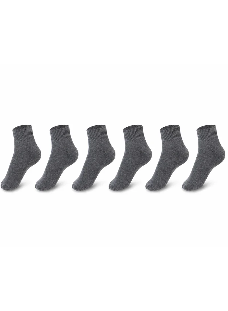 Mens Cotton-blended Ankle length Socks (PACK OF 6) Double cushioned Sole, Ultra-Soft touch, Secure Gentle Grip, Reinforced stitch, Skin Friendly - GREY