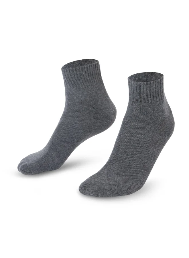 Ampm  Mens Cotton-blended Ankle length Socks (PACK OF 6) Double cushioned Sole, Ultra-Soft touch, Secure Gentle Grip, Reinforced stitch, Skin Friendly - GREY  | Best Price UAE