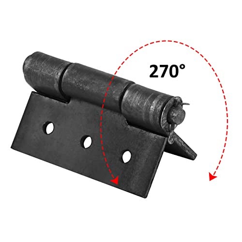 Fanmao فانماو 6 قطع مفصلات باب بوابة ملحومة 3-1/4" × 2" مع دبوس قابل للإزالة للباب المعدني، سمك 3/32" - Image 3