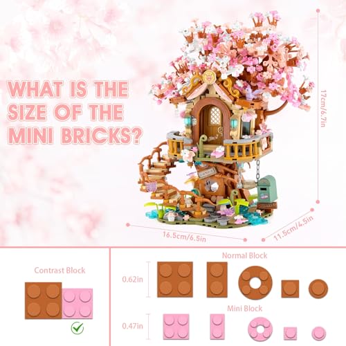 Vziimo Cherry Blossom Bonsai Tree Building Sets Japanese Tree House Model Sets 1149 PCS Mini Bricks Creative Gifts for Teens Adults 14 - Image 5