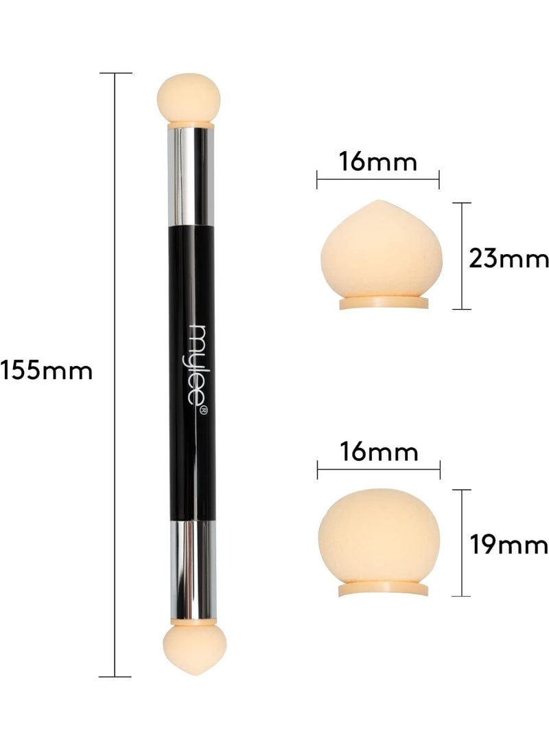 mylee Dual Ended Sponge Applicator Pen Portable Dimensions Buffs Pigments Glitters and Flakes Gradient Ombre Effect DIY Nail Art Tool 4 Replacement Heads Vegan and Cruelty Free - Image 5
