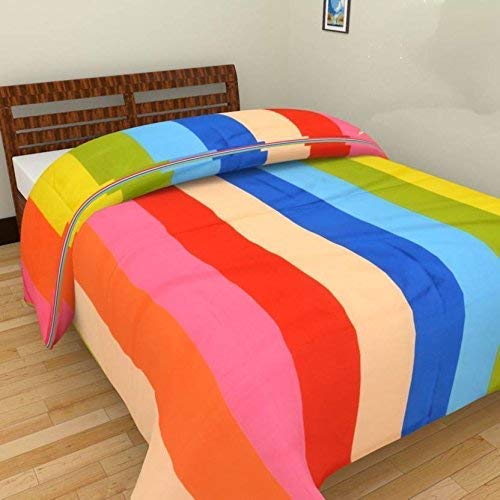 CK CREATION 100% Reversible Single Bed Dohar Combo Microfiber, Polycotton | Soft Light - Weight Bed Dohar | Use for All Season (Rainbow Print) - Image 4
