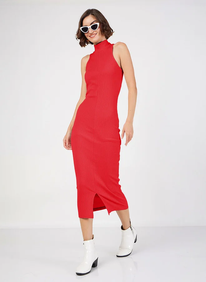 ساسافراس فستان ميدي ضيق أحمر للنساء