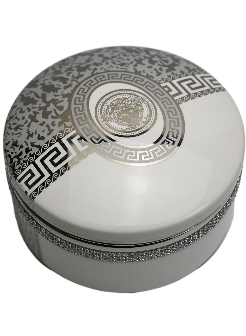 Medusa Porcelain Covered Box: An Elegant 17cm Diameter Decorative Piece with 9cm Height  - Image 1