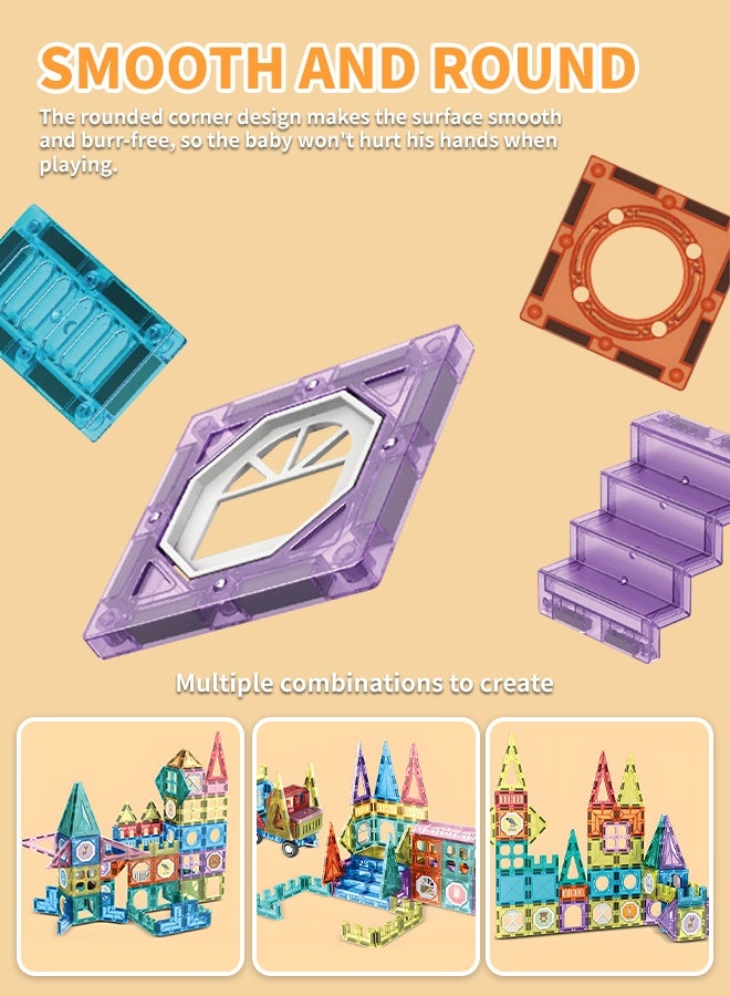 108pcs Magnetic Building Blocks Set, Multi-Shaped Magnetic Building Tiles, Ideal for Creative Fun and Cooperative Play  - Image 5