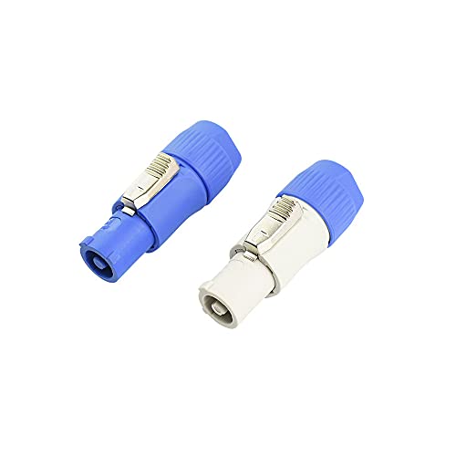 BESCOOS Toronce 3 PIN AC Powercon Connector Male Plug 20A/250V for Stage Light LED Screen Blue Connector Compatible with NAC3FCA, NAC3FCB, NAC3MA-1, NAC3MPB-1 Connector（Blue_5 Pcs） - Image 4