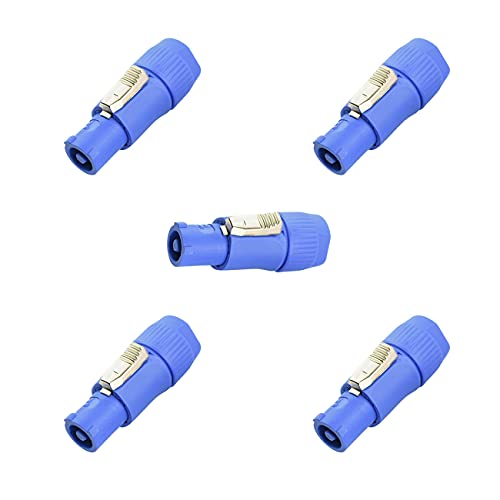 BESCOOS Toronce 3 PIN AC Powercon Connector Male Plug 20A/250V for Stage Light LED Screen Blue Connector Compatible with NAC3FCA, NAC3FCB, NAC3MA-1, NAC3MPB-1 Connector（Blue_5 Pcs） - Image 1