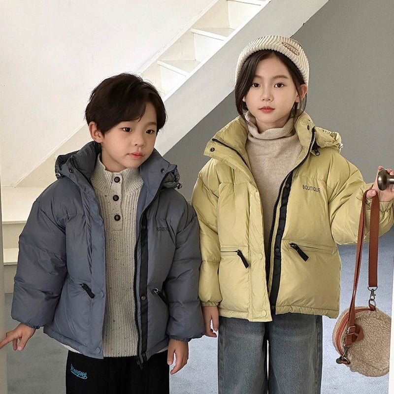 2025 Men'S And Women'S Medium And Large Kidsren'S Velvet Silk Clothing New Thickeneded Warm Hat Removable Kidsren'S Short Outwear Outer Wear - Image 2