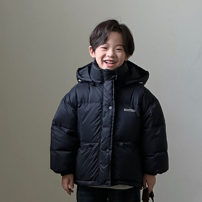 2025 Men'S And Women'S Medium And Large Kidsren'S Velvet Silk Clothing New Thickeneded Warm Hat Removable Kidsren'S Short Outwear Outer Wear - Image 4