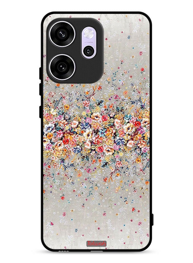 Tolwak Oppo Reno14 F Protective Case Cover Small Flowers Abstract Art - Image 1