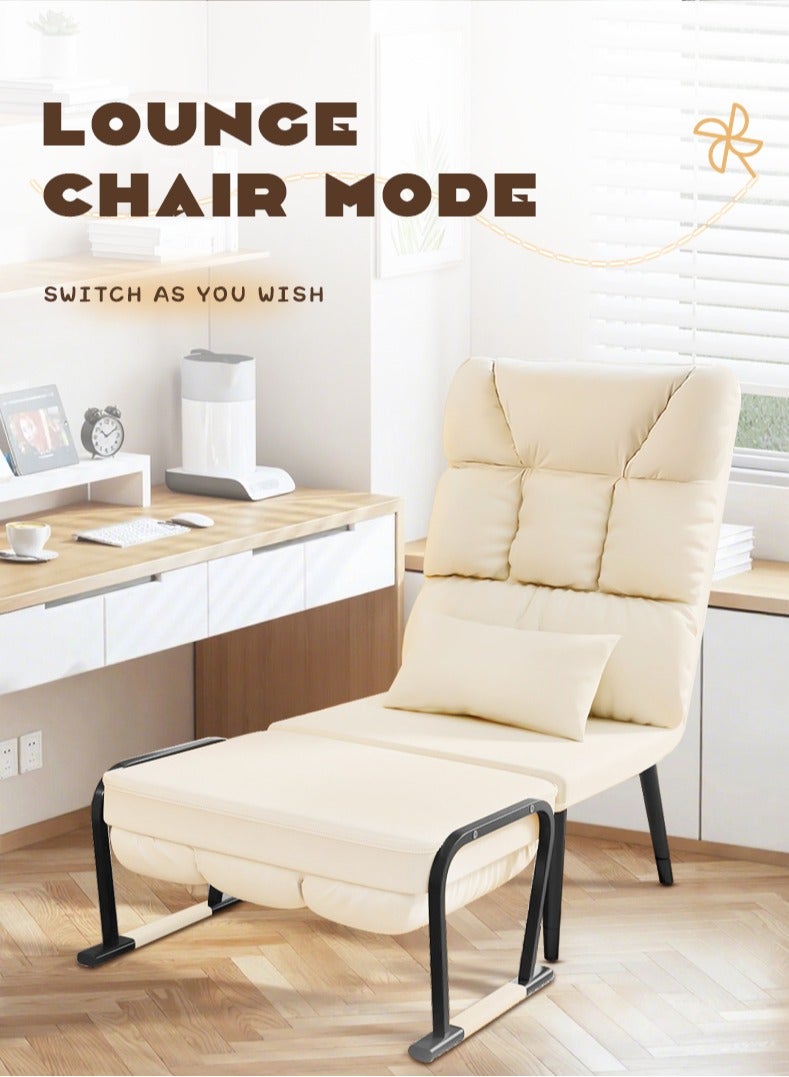 Zeno Folding Sofa Bed Convertible Single Sofa Chair Bed with 5-Position Adjustable Backrest Padded Seat Lounge Couch for Living Room - Image 3