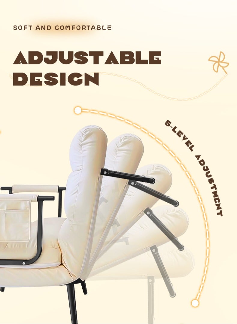 Zeno Folding Sofa Bed Convertible Single Sofa Chair Bed with 5-Position Adjustable Backrest Padded Seat Lounge Couch for Living Room - Image 4