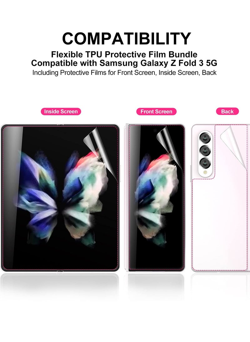 SYOSI - 2 Pack Soft Front Screen Protector, 2 Pack Inside Screen Protector, 2 Pack Back Screen Protector Compatible with Samsung Galaxy Z Fold 3 5G 2021, Bubble-Free Case Friendly - Image 1
