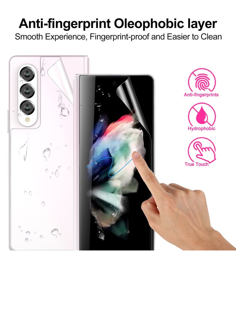 SYOSI - 2 Pack Soft Front Screen Protector, 2 Pack Inside Screen Protector, 2 Pack Back Screen Protector Compatible with Samsung Galaxy Z Fold 3 5G 2021, Bubble-Free Case Friendly - Image 1