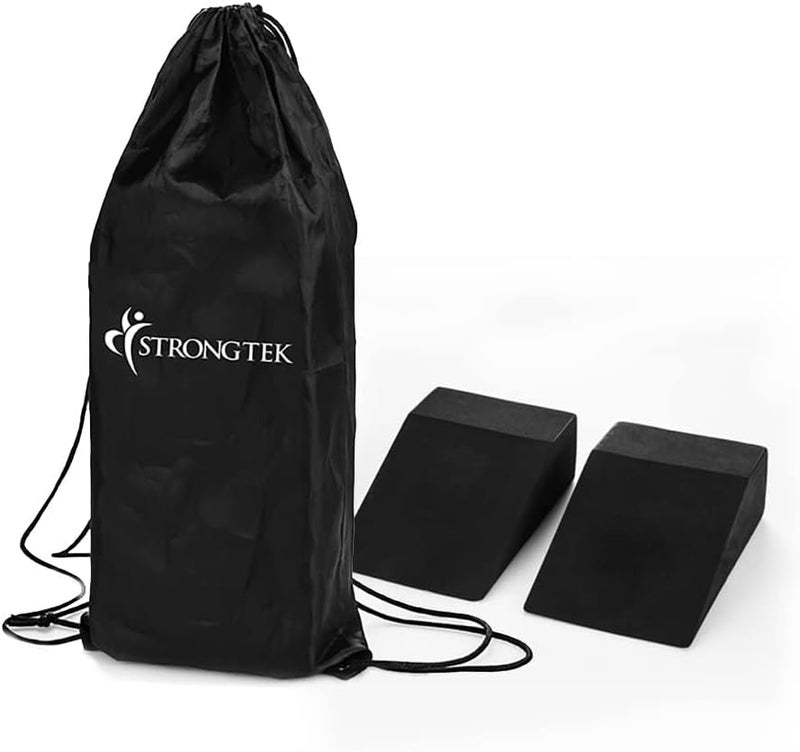 StrongTek Yoga Foam Wedge Blocks (Pair) Soft Wrist Wedge, Supportive Foot Exercise Accessories, For Balance, Strength, Stretch, Pilates, Fitness, Squat, Pushup, Plank, EVA Riser Block - Image 4