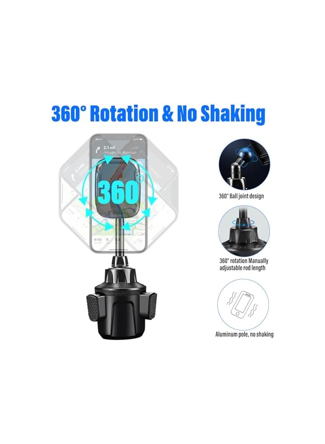 Green Tiger Car Cup Holder Phone Mount, Magnetic Phone Holder Adapt to 360° Rotation, Motorcycle Phone Mount Holder, Freely and Adaptability, For iPhone 15 Pro Max, 14 13 Mini, 2.4~3.54" Wide Phones, Black - Image 4