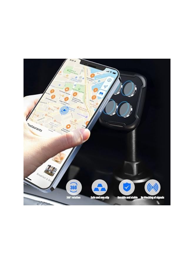 Green Tiger Car Cup Holder Phone Mount, Magnetic Phone Holder Adapt to 360° Rotation, Motorcycle Phone Mount Holder, Freely and Adaptability, For iPhone 15 Pro Max, 14 13 Mini, 2.4~3.54" Wide Phones, Black - Image 2