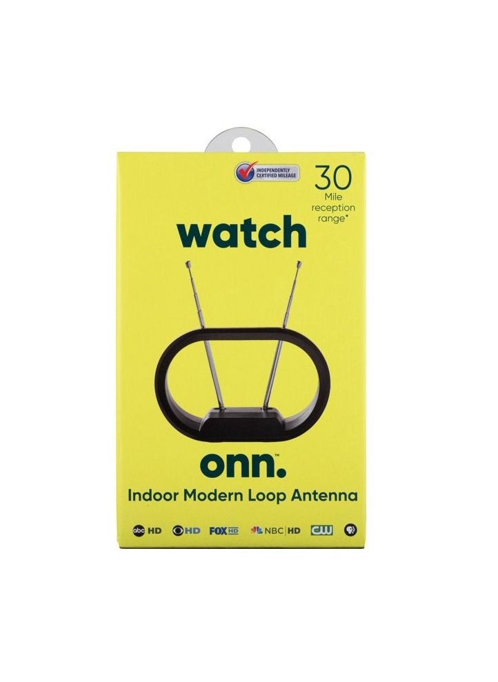 ONN - onn. Modern Loop HD TV Antenna, 4K Ultra HD, 100008787 - Image 1