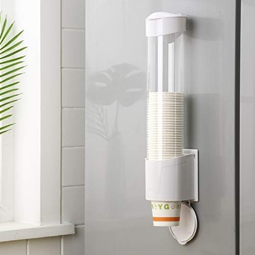 Klever Kitchen KleverKitchen Paper Cup Dispenser Holder Wall Mounted Plastic Drinking Water Cup Dispenser Glass Dispenser Holder Sticker or Screw Plate Mountable Plastic - Image 1
