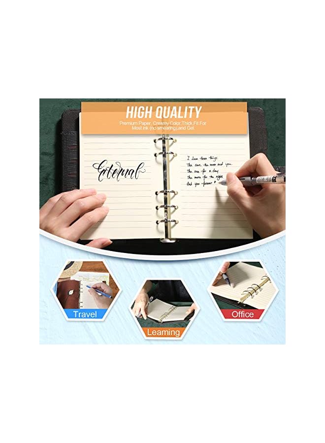 jaexest Refill Lined Paper, Leather Journal Refills Lined, 6-Holes Inserts 320 Pages for A6 Refillable Journals Notebooks, 2 Pack(Each Pack 160 Pages) - Image 5