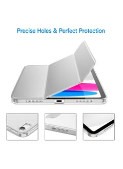 Jetech Case for iPad 10 10.9 Inch 10th Generation Slim Stand Hard Back Shell Cover with Auto Wake Sleep Silver  - Image 3