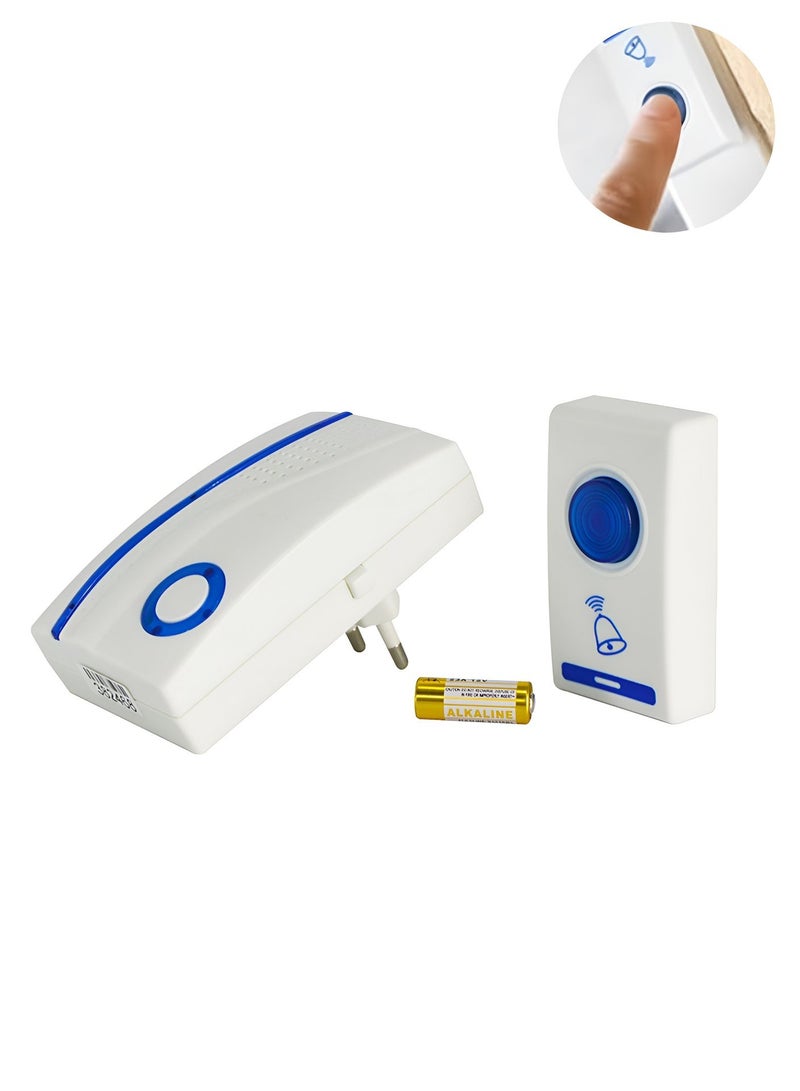 ZHISHAN Wireless Bell Stylish Wireless Door Bell Smart Wireless Door Bell with Long Range and Crystal Clear and Loud Sound - White - Image 1