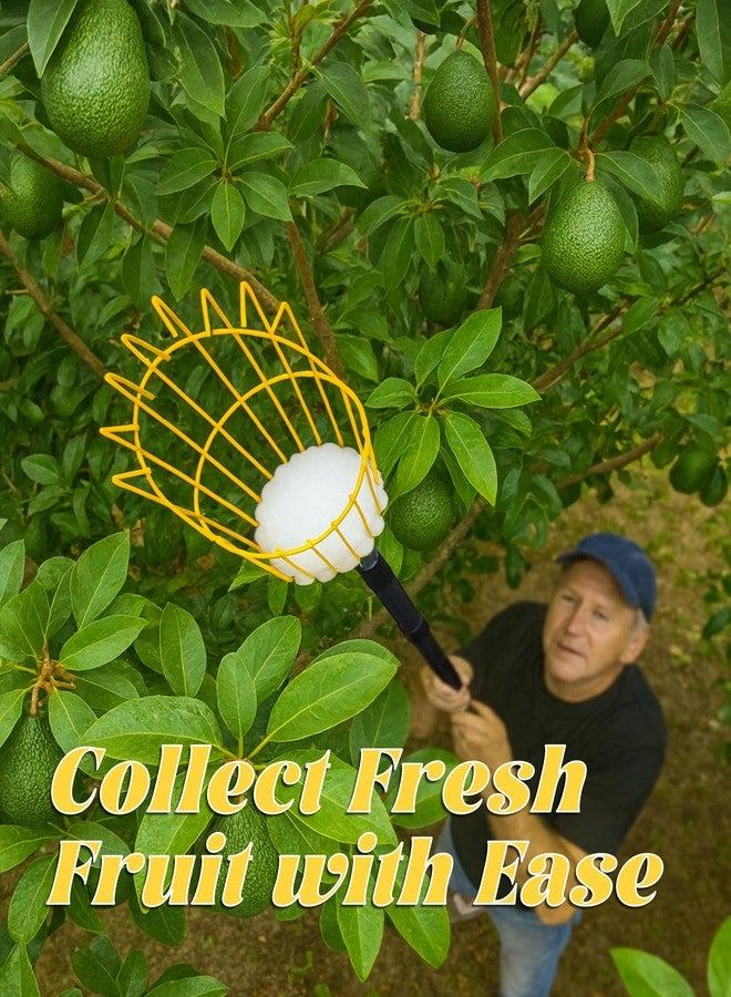 BlumeTrec 9FT Fruit Picker, Apple Picker Tool with Adjustable Pole and Basket, Long Reach Mango Grabber Tool, Tree Fruit Catcher for Picking Lemon Pear Orange Avocado Peach Citrus - Image 3