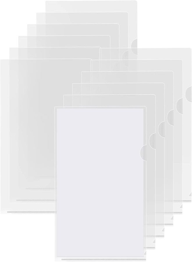 GreatDio® 20 PCS Plastic File Folders, Clear Project Pockets, Transparent Plastic Sleeves, L-Type Documents Folders Jacket, Paper Sheet Protectors for Office School, Fits for Letter Size - Image 1