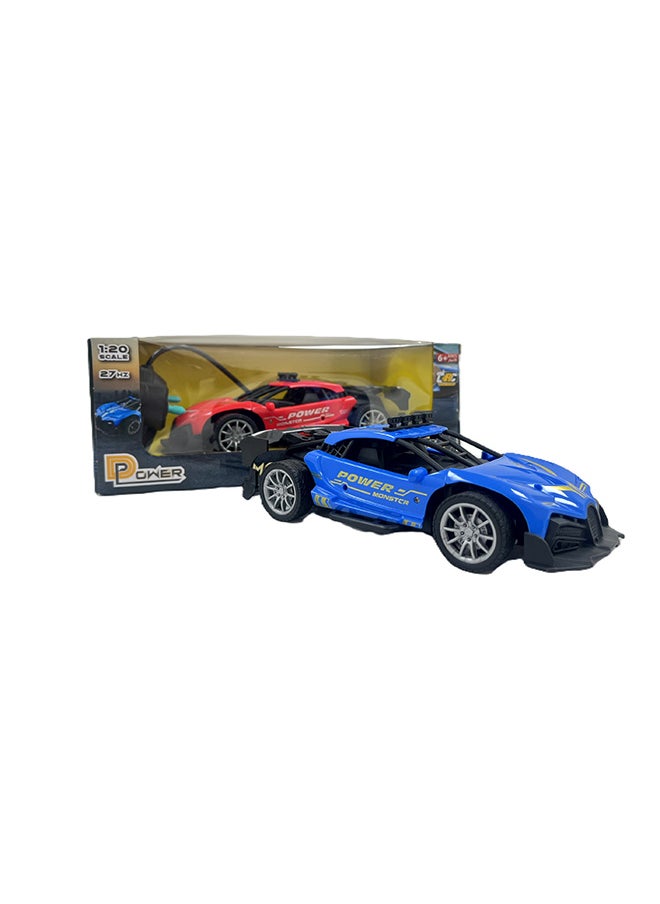 D-Power - 1:18 R/C 4WD 27Mhz Spray Runner Car – Blue | Full Function Rechargeable RC Drift Vehicle | Ages 6 + - Image 1