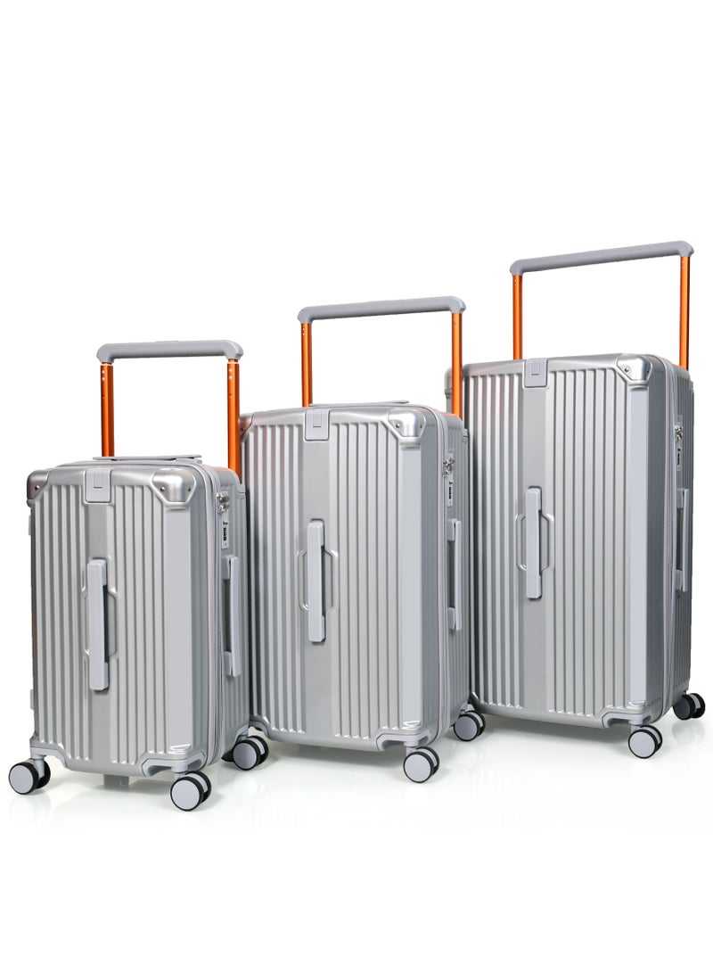 مورانو طقم شنط سفر فايبر اركان المنيوم ثلاثة قطع 28 انش و 24 انش و 20 انش لكبينة الطائرة - Image 2