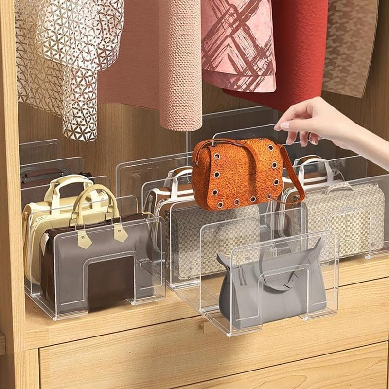 Acrylic Clear Purse Handbag Organizer - 4 Sections Storage Dividers (2Pcs) - Image 4
