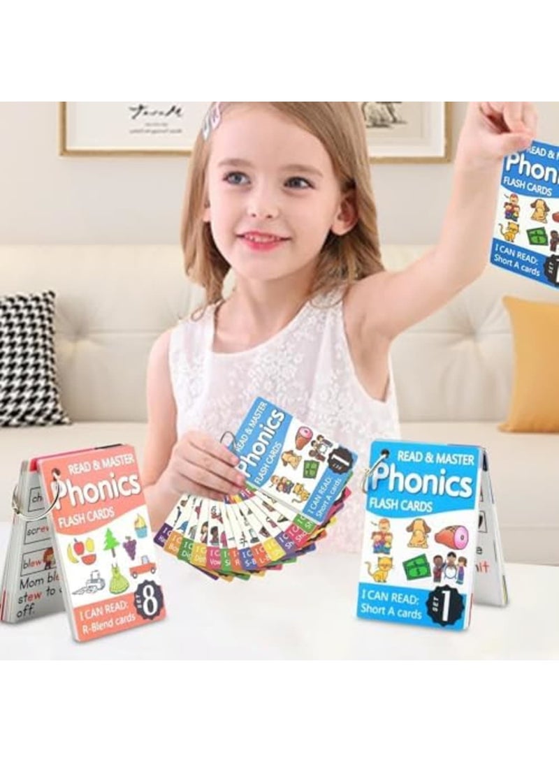 SYOSI English Sight Words Flash Card, Phonics Flash Cards for Kids Age 4-8, Word Games Flashcards, Vocabulary Cards, Matching Game Flash Cards, English Word Cards, Educational Learning Activities for PreK - Image 2