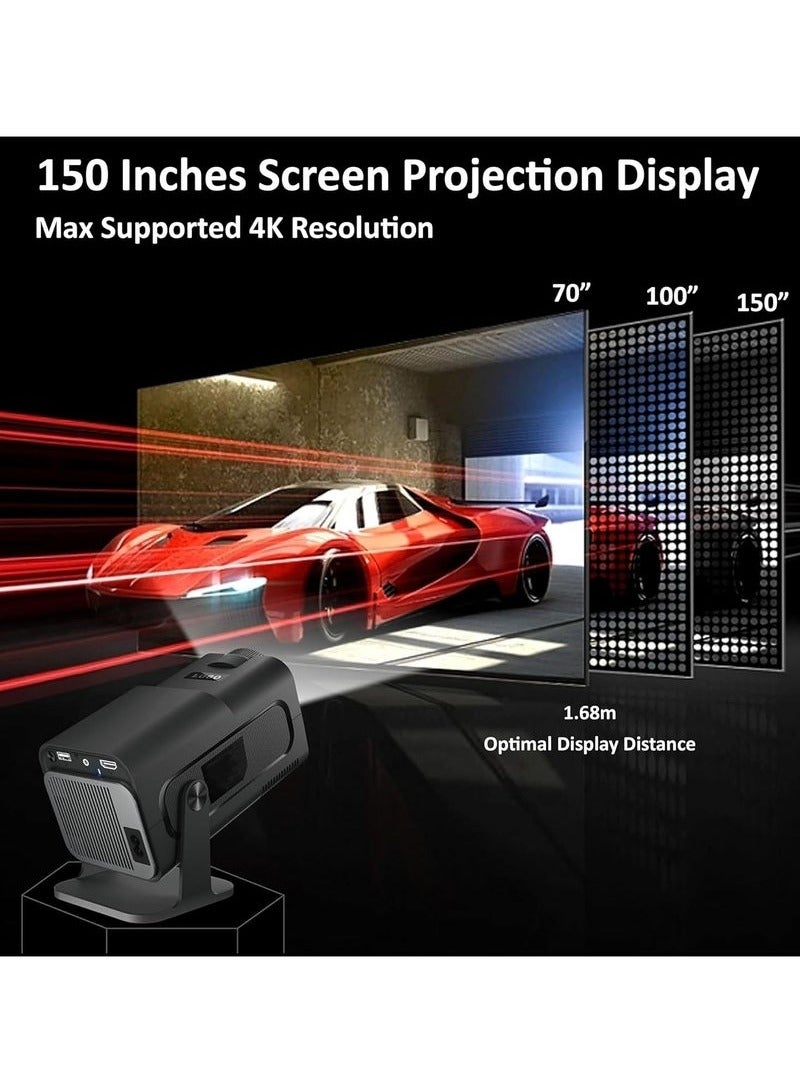 TIGER Smart Mini Projector with Native 1080P Full HD | 4K Supported Portable Home Theater | Android 11 OS | WiFi 6 & Bluetooth 5.0 | Auto Keystone Correction | 180° Rotating Design | HD Projector for Streaming, Gaming, Office, Travel & Outdoor Movies**  - Image 3