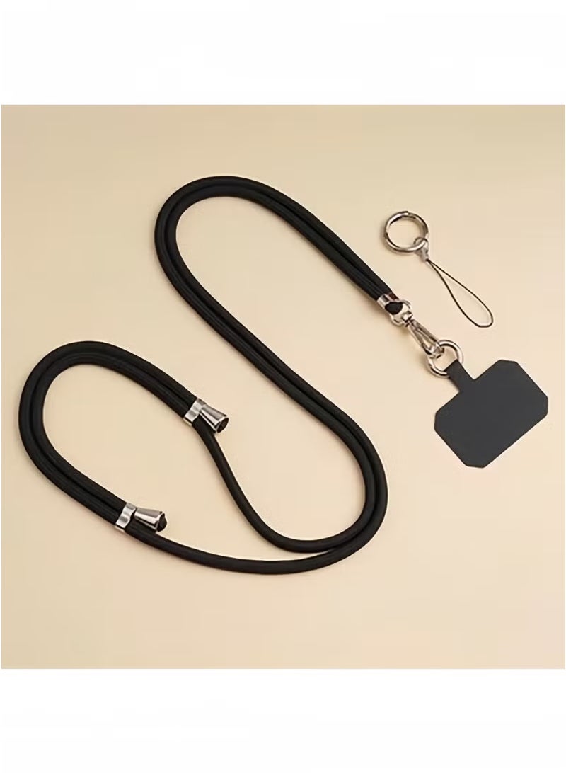 Universal Phone Lanyard with Adjustable Nylon Crossbody Strap for Most Smartphones（Black） - Image 1