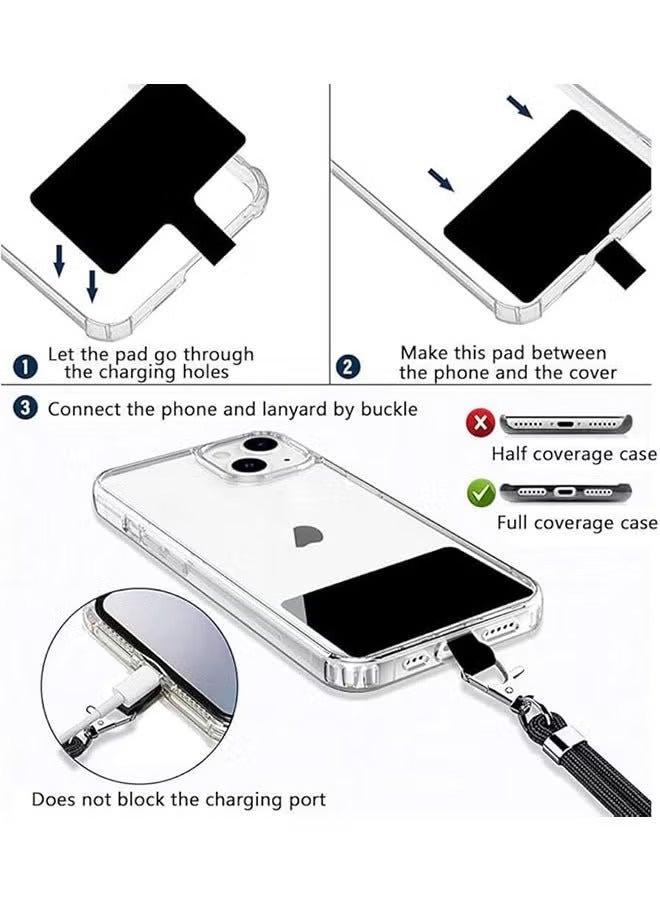 Universal Phone Lanyard with Adjustable Nylon Crossbody Strap for Most Smartphones（Black） - Image 2