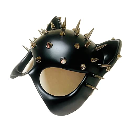 MasqStudio Red Black Cat Woman Dress up Cosplay Party Masquerade Mask Spiky Halloween (Black) - Image 3