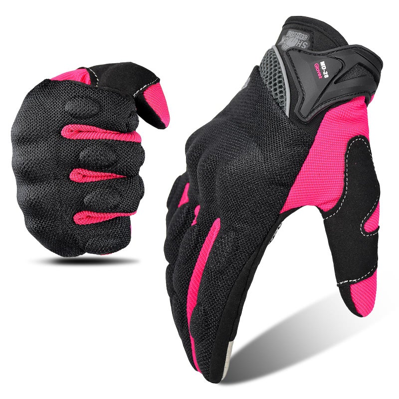 mjmoto Motorcycle Gloves Mesh Breathable Touchscreen Motorbike Gloves AntiSlip with Protection for Women Motocross BMX ATV MTB Cycling Road Racing Riding Pink Small - Image 2