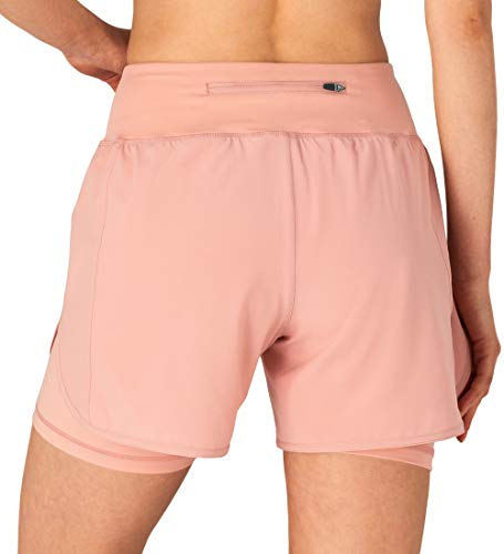 Gopune Women's 2 in 1 Running Shorts Workout Athletic Gym Yoga Shorts for Women with Phone Pockets Pink,S - Image 4