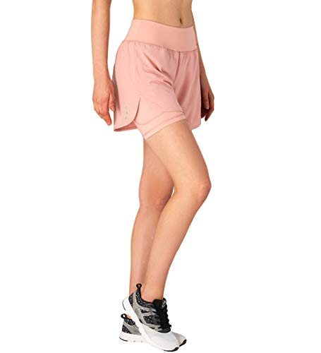 Gopune Women's 2 in 1 Running Shorts Workout Athletic Gym Yoga Shorts for Women with Phone Pockets Pink,S - Image 5
