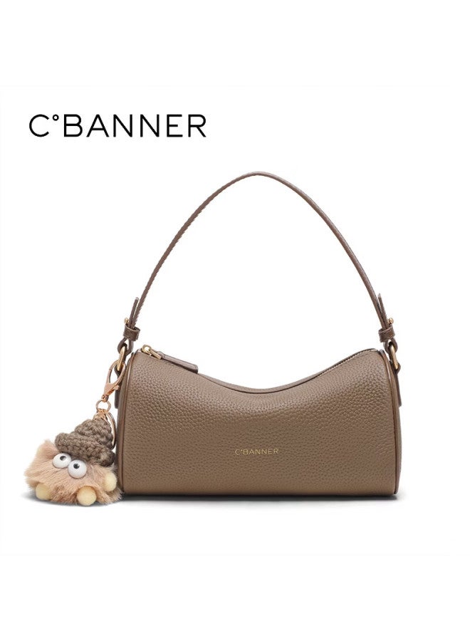 C.banner First Layer Cowhide Women's Crossbody Boston Pillow Bag Birthday 38 Women's Day Gift - Image 4