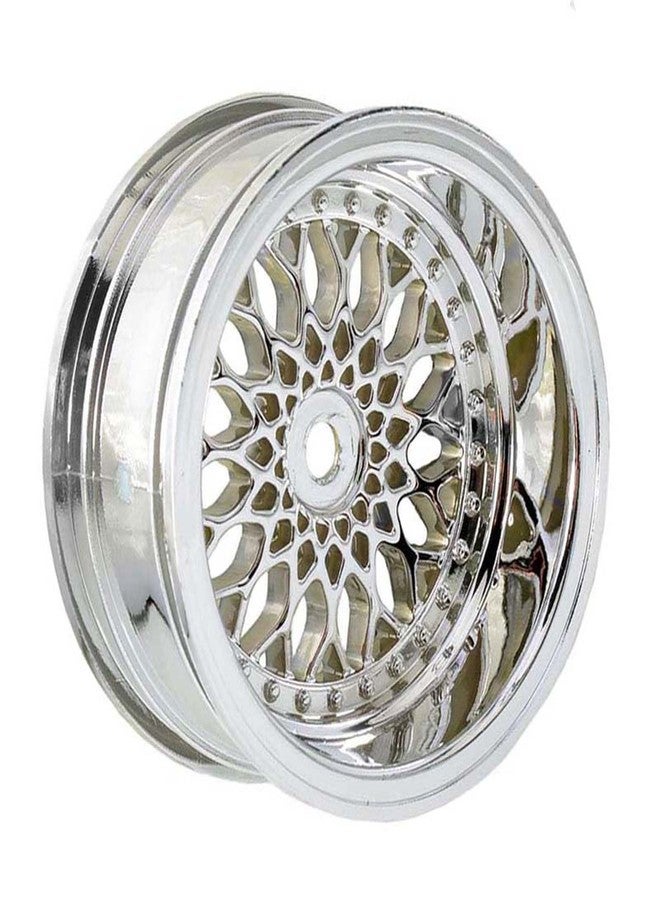 LAFEINA 4PCS RC Car Diameter 52mm Plating Plastic Wheels Rims Replacement for 1/10 RC On Road Touring Racing Drift Car (Offset 9mm, Silver) - Image 4