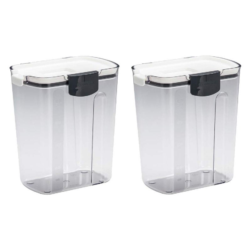Progressive International Prepworks ProKeeper 2 Piece Kitchen Clear Food Bakers Kitchen Storage Organization Canister Set