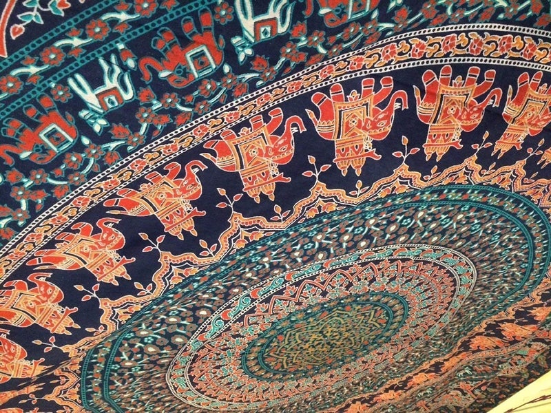 Textile art Abstract Cotton Wall Hanging Tapestries 54 x 84 inch Multicolor - Image 3
