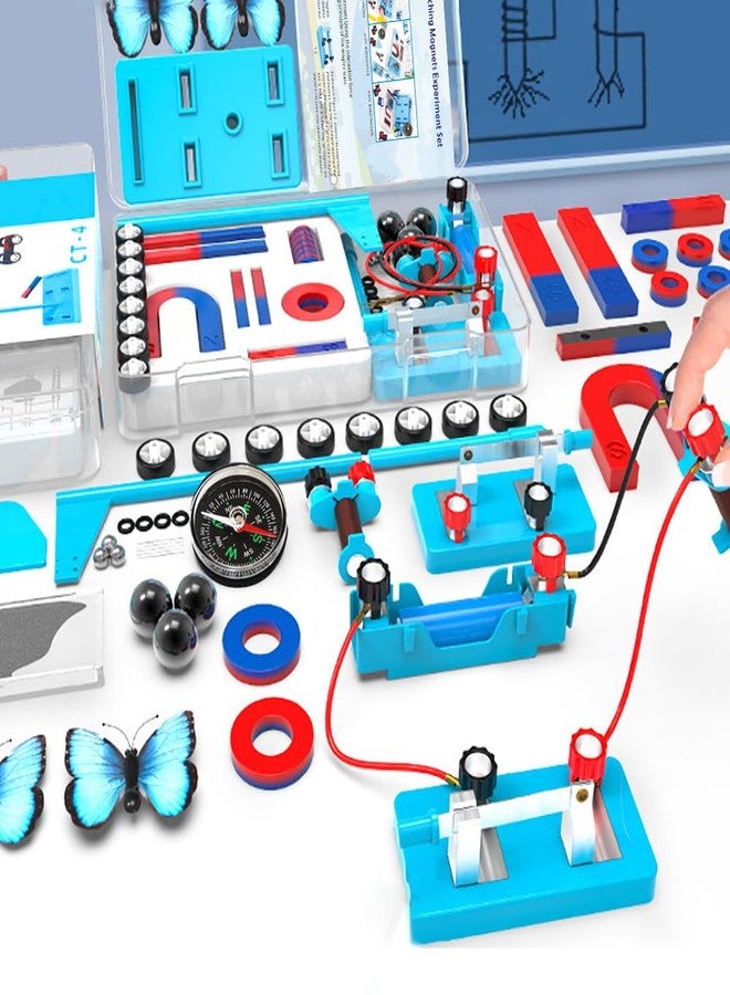 Burnur Science Magnets Experiment Set for Kids Electromagnet and Basic Circuit Tools Kit for School Lab Education Physics Projects Icluding Bar/Ring/Horseshoe - Image 1