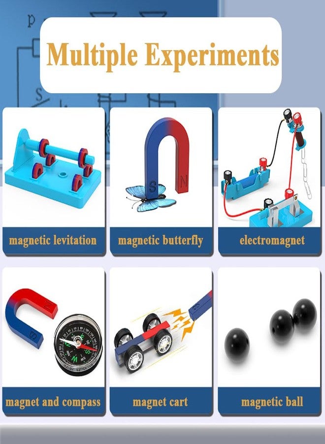 Burnur Science Magnets Experiment Set for Kids Electromagnet and Basic Circuit Tools Kit for School Lab Education Physics Projects Icluding Bar/Ring/Horseshoe - Image 4
