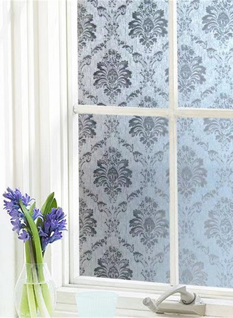 هومستر فيلم زجاج ستاتيكي بتصميم دمشقي ٣٠ سم × ٥ م - غشاء خصوصية غير لاصق للحمامات وغرف النوم، يمرر الضوء مع حجب الرؤية - Image 1