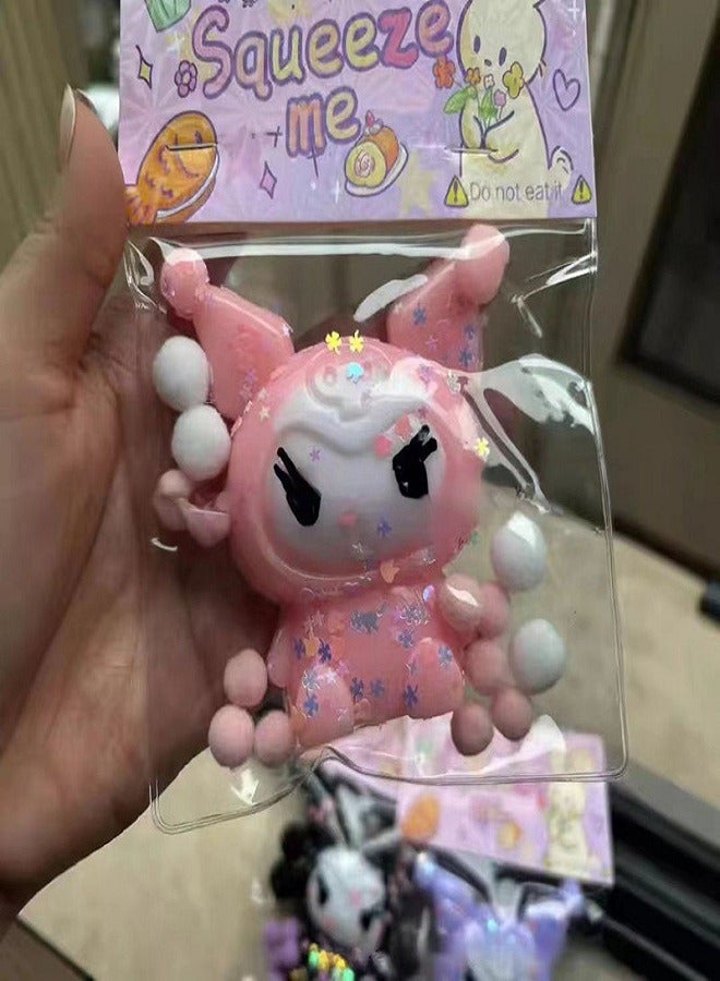 Squeeze Squishy Kuromi - Kawaii Squishys Stress Relief Fidget Toy for Adults and Teenagers (Pink) - Image 2