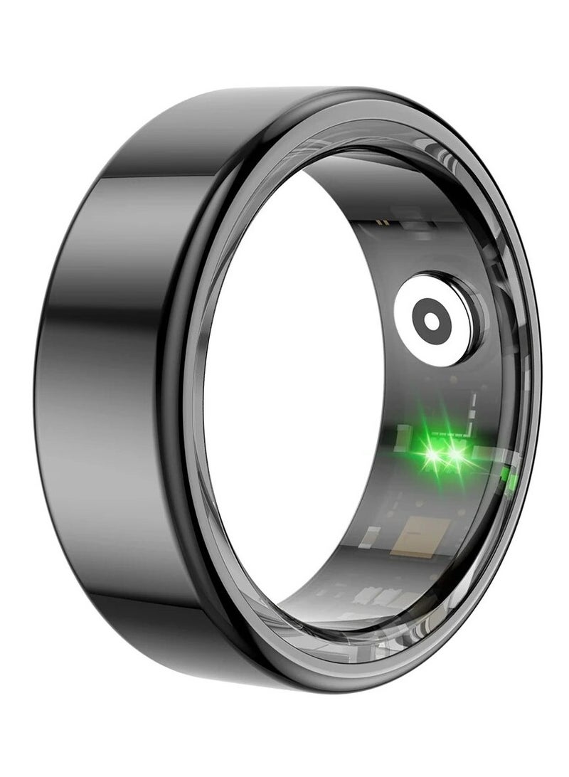 R02 Smart Ring Military Grade Titanium Steel Shell Health Monitoring IP68  3ATM Waterproof Multi-sport Modes (Deep Grey, 18.9mm) - Image 1