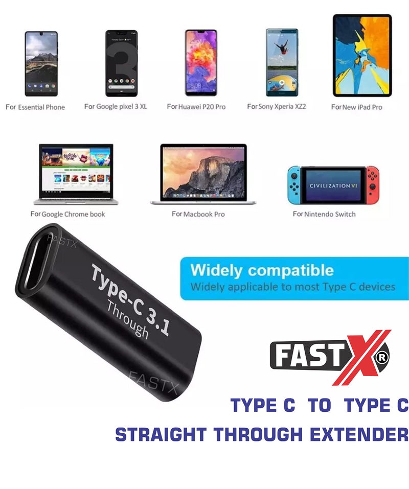 FASTX® C to c jointer, type c coupler female to female, type c extender, c to c female Coupler Relay adapter, USB 3.1 Type-C Adapter Extension Connector joiner for Laptop & Tablet & Mobile Phone - Image 5