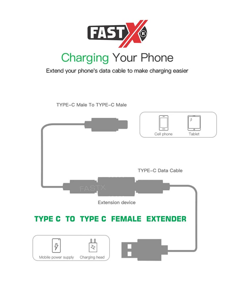 FASTX® C to c jointer, type c coupler female to female, type c extender, c to c female Coupler Relay adapter, USB 3.1 Type-C Adapter Extension Connector joiner for Laptop & Tablet & Mobile Phone - Image 4